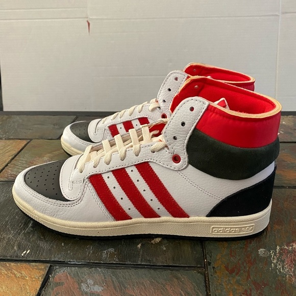 NWOT Adidas Originals Men\'s White Red Black Top Ten PB Sneakers Shoes Size 11.5 main image 9